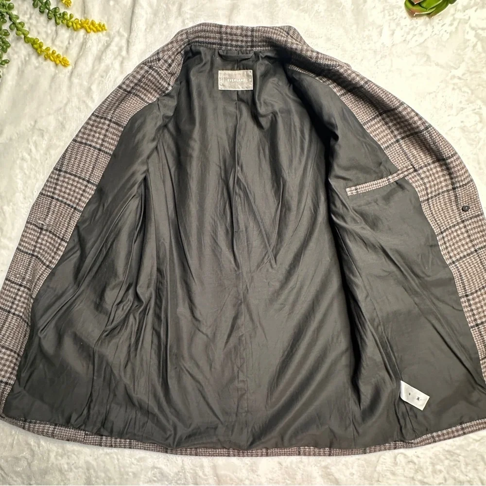 Everlane the Italian Wool Oversized Blazer Jacket in Glen Plaid Womens Size 00